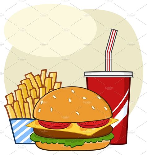 Fast Food Cartoon | Custom-Designed Illustrations ~ Creative Market