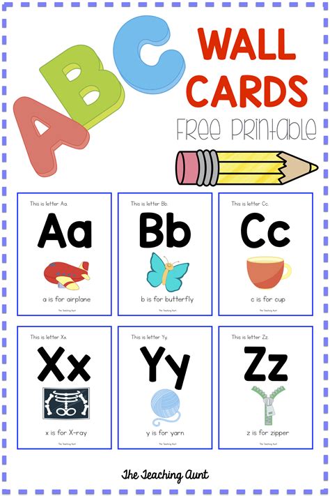 Free Printable Alphabet Wall Cards
