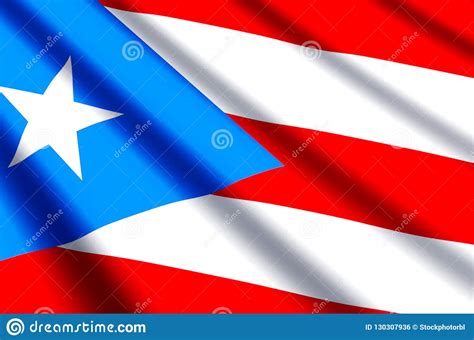 El Agitar De Puerto Rico Y Ejemplo Coloridos De La Bandera Del Primer