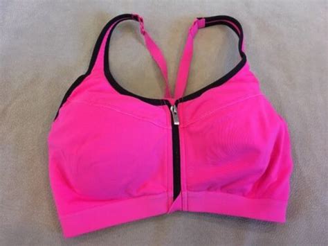 Vsx Victoria’s Secret Sports Bra 32d Zip Front Pink Underwire Ebay