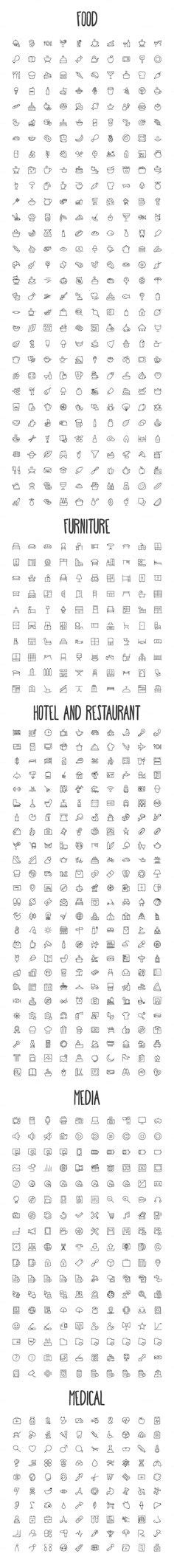 2440 Hand Drawn Doodle Icons Bundle Hand Drawn Doodles Cloudy
