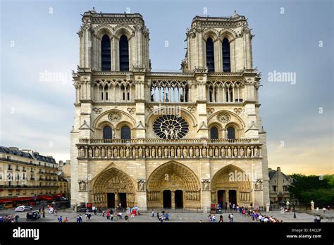 Notre Dame Cathedral Catholic Church Paris France Europe Fr Stock Photo