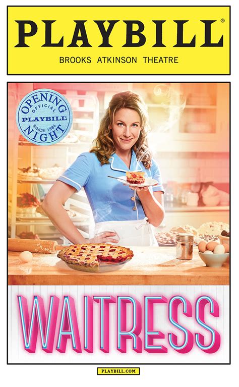 Waitress Limited Edition Official Opening Night Playbill Wtrs Onp