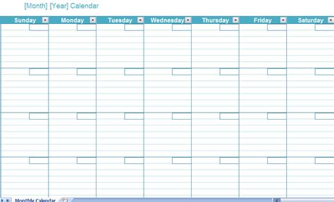 Blank Monthly Calendar Excel Template Blank Monthly Calendar Excel Vrogue