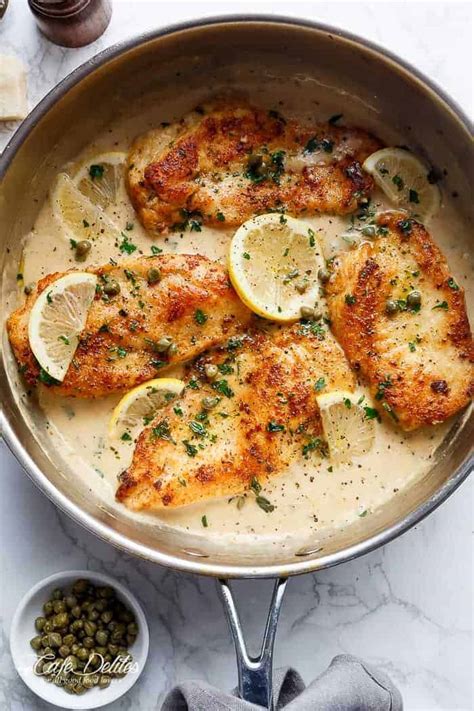 A quick and easy 10 minute recipe with few. Creamy Lemon Parmesan Chicken Piccata (WITH VIDEO) - Cafe ...