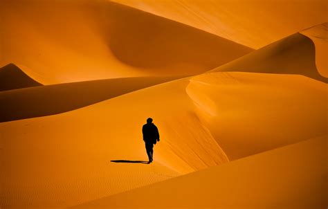 Wallpaper Desert Man Loneliness Images For Desktop Section разное