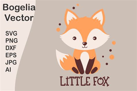 Little Fox Svg Cute Baby Fox Woodland Graphic By Bogeliavector
