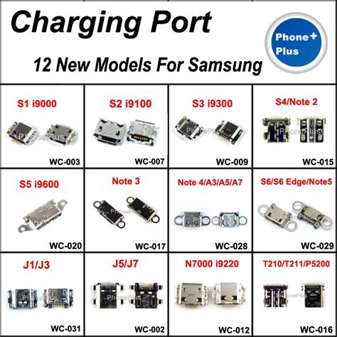 12model 24pcs Usb Charging Port Connector Plug Jack With T For