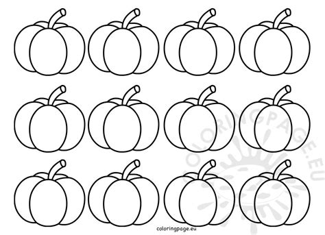 Funny lantern from pumpkin with the cut out of a grin and leaves. Small Pumpkin Shape Template - Coloring Page