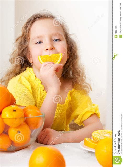 Kid With Oranges Stock Image Image Of Food Preschooler 42674039