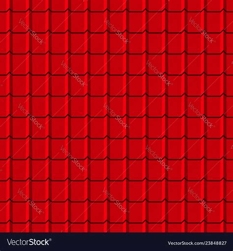 Roof Tiles Seamless Pattern Red Shingles Vector Image