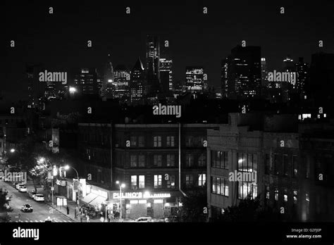 Street Scene And Cityscape At Night New York City Usa Stock Photo Alamy