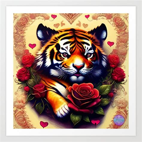 Shop Valentine Tiger Art Print By Morriganaustin On Society In
