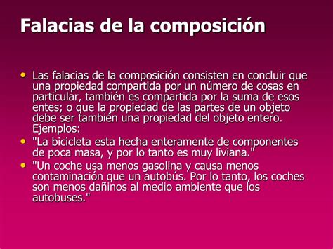 Ejemplo De Falacia De Composicion Y Division Nuevo Ej