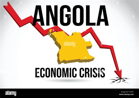 Angola Map Financial Crisis Economic Collapse Market Crash Global Meltdown Vector Illustration