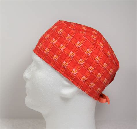 Unisex Orange Plaid Scrub Hat Surgical Cap or Skull Cap with | Etsy | Scrub hats, Orange plaid ...