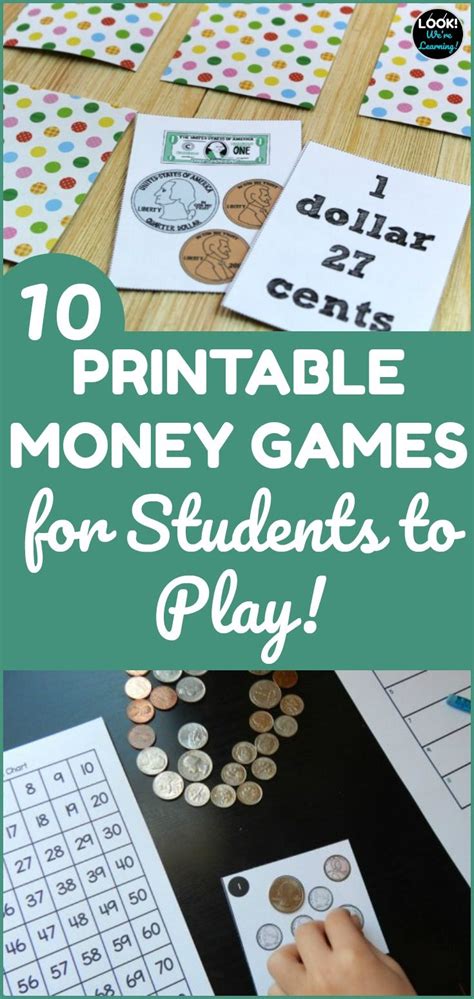 10 Fun Printable Money Games For Kids To Play Money Games Money