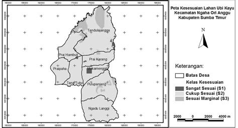 Gambar 4 Peta Kelas Kesesuaian Lahan Tanaman Ubi Kayu Kecamatan Ngaha