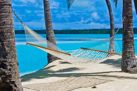 Download Wallpaper For 3840x2160 Resolution Hammock On Beach In The South Pacific Colorful