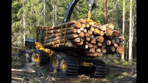 Tigercat 1075C Loading 4K Wood Forestry Timber