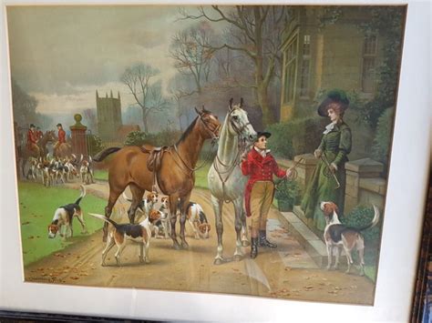 Framed Printed Hunting Scene English Style By Ssanderson Catawiki
