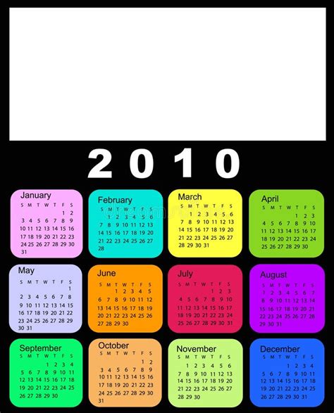 Kalender 2010 2019 Vektor Abbildung Illustration Von Monat 11082093