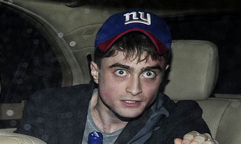 Daniel Radcliffe Appears Tired And Red Faced As He Leaves Theatre