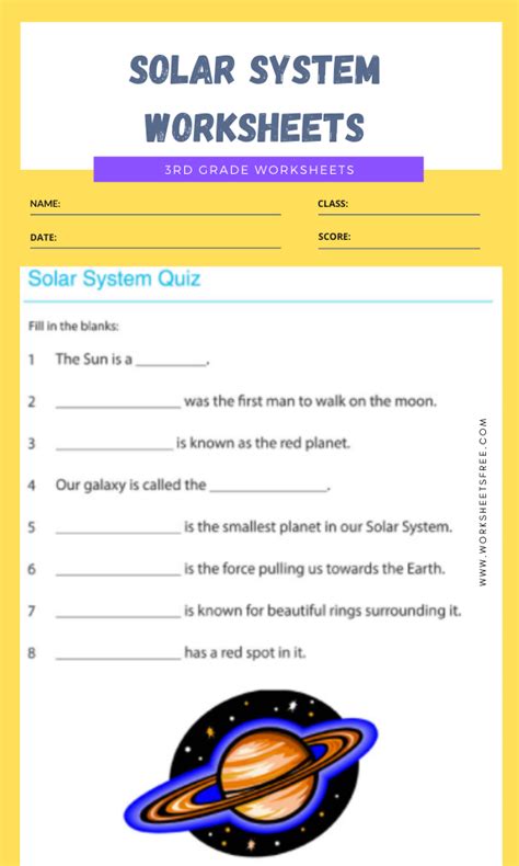 3rd Grade Solar System Worksheets 1 Worksheets Free