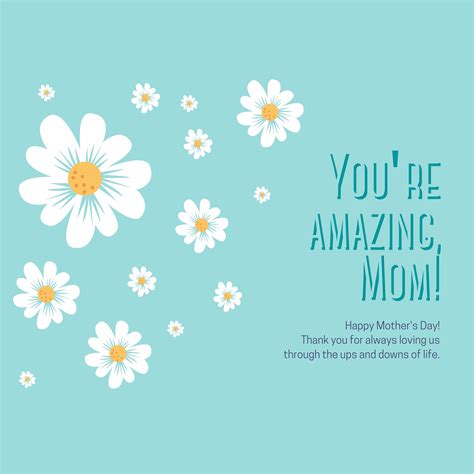 You Are Amazing Mum Mothers Day Card Instant Download Etsy