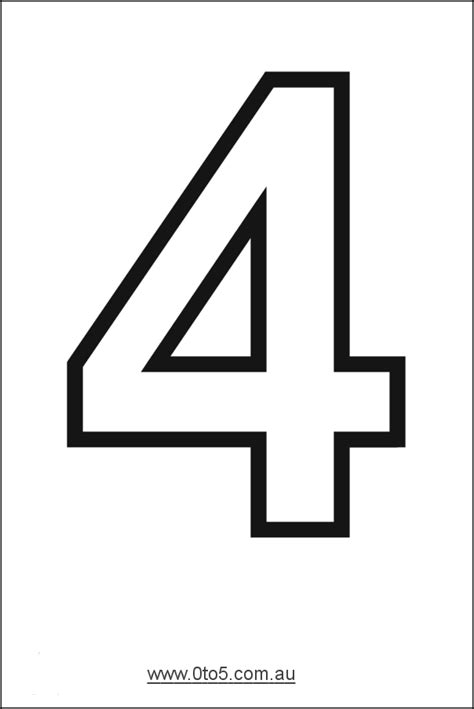Free Printable 4 Inch Numbers