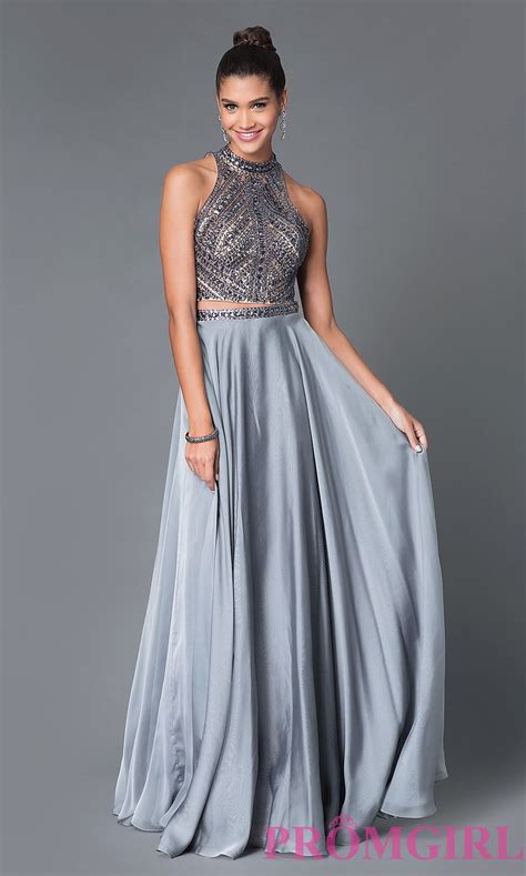 Long Two Piece Jeweled Open Back Prom Dress Grad Dresses And Prom