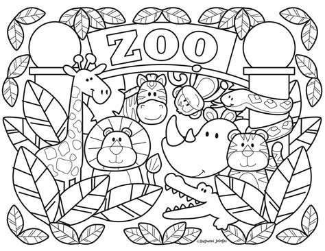 Zoo Coloring Pages Printable And Free By Stephen Joseph Ts Zoo