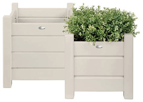 Use one round planter on the bottom for a large flower pot. Square Planter Box - Set of 2 - Farmhouse - Outdoor Pots ...