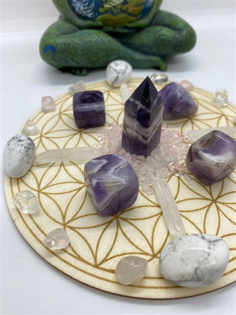 Sweet Dreams Crystal Grid Kit Reiki Charged Crystals Ease Etsy Denmark