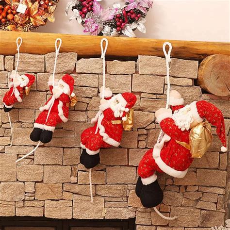 Christmas Ornament Rope Climbing Santa Claus Ceiling Decoration Hotel Room Holiday Home Decor