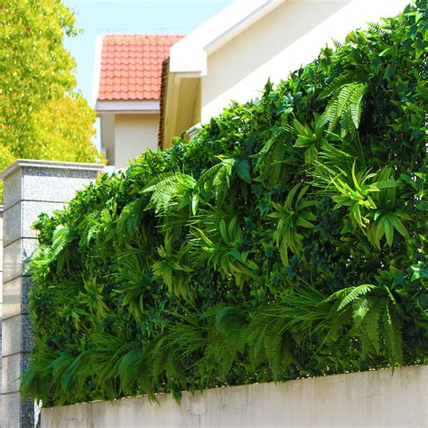 2021 Outdoor Artificial Plant Walls Leaves Fence 1x1m Uv Proof Diy
