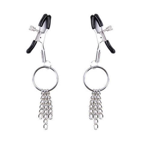 1 Pair Pretty Earrings Bdsm Fetish Sex Toys Erotic Nipple Clamps Breast Clips With Metal Silver