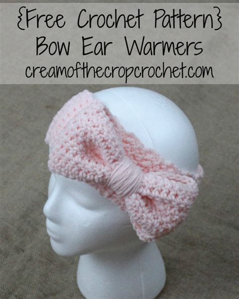 Bow Ear Warmers FREE Crochet Pattern