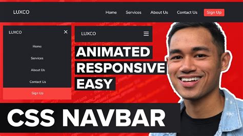 How To Make A Responsive Navigation Menu Navbar Using Html Css And Javascript Tutorial Youtube