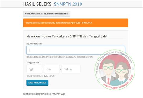 Hasil pretes tahun 2018 sudah muncul dan untuk 2019 saat ini belum diumumkan. Cara Cek Hasil Seleksi SNMPTN 2018 di pengumuman.snmptn.ac ...