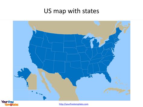 Free Us Map With States Free Powerpoint Templates