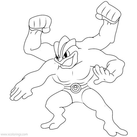 Machamp Coloring Pages Coloring Home