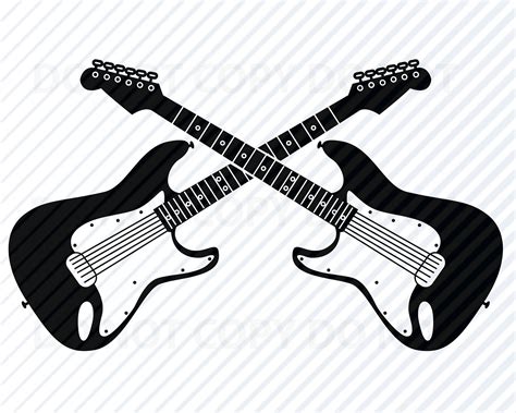 Electric Guitar Logo Guitar Logo Vector Images Silhouette Etsy