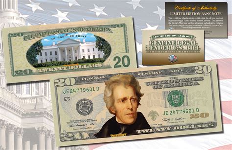 Twenty Dollar 20 Us Bill Genuine Legal Tender Currency Colorized 2