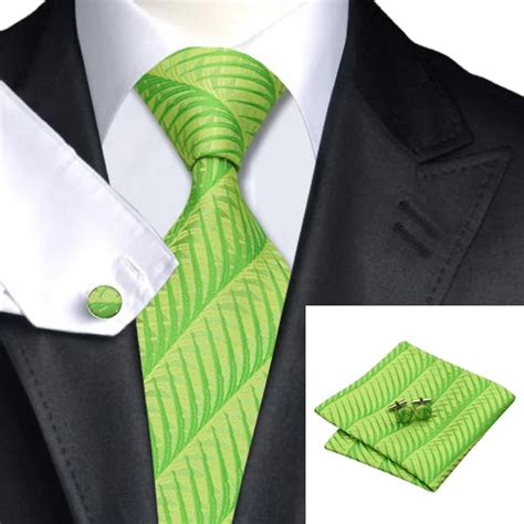 C Fashion Mens Tie Yellowgreen Lawngreen Novelty Silk Jacquard Ties