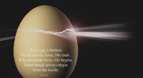 If An Egg Is Broken By An Outside Force Life Ends If By An Inside