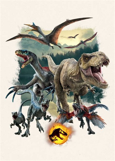 Jurassic World Dominion Poster Picture Metal Print Paint By