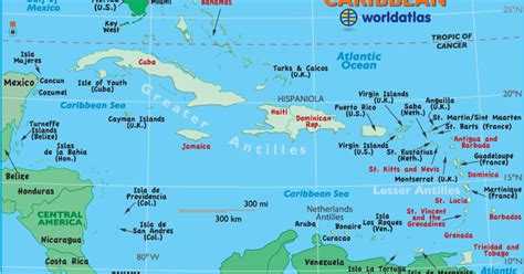 Peta yang menggambarkan seluruh atau sebagian permukaan bumi yang bersifat umum, dan biasanya berskala sedang. Peta Geografi Karibian | Gambar Peta Geografi Wilayah Kota ...