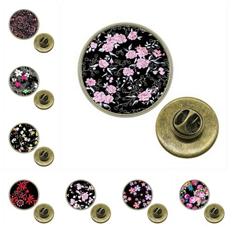10pcs Lot 12~20mm Round Glass Cabochon Brooch Pin Flower Glass Cabochon Pin Badge Xa Z G1774 In