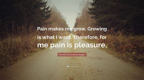 Arnold Schwarzenegger Quote “pain Makes Me Grow Growing Is What I
